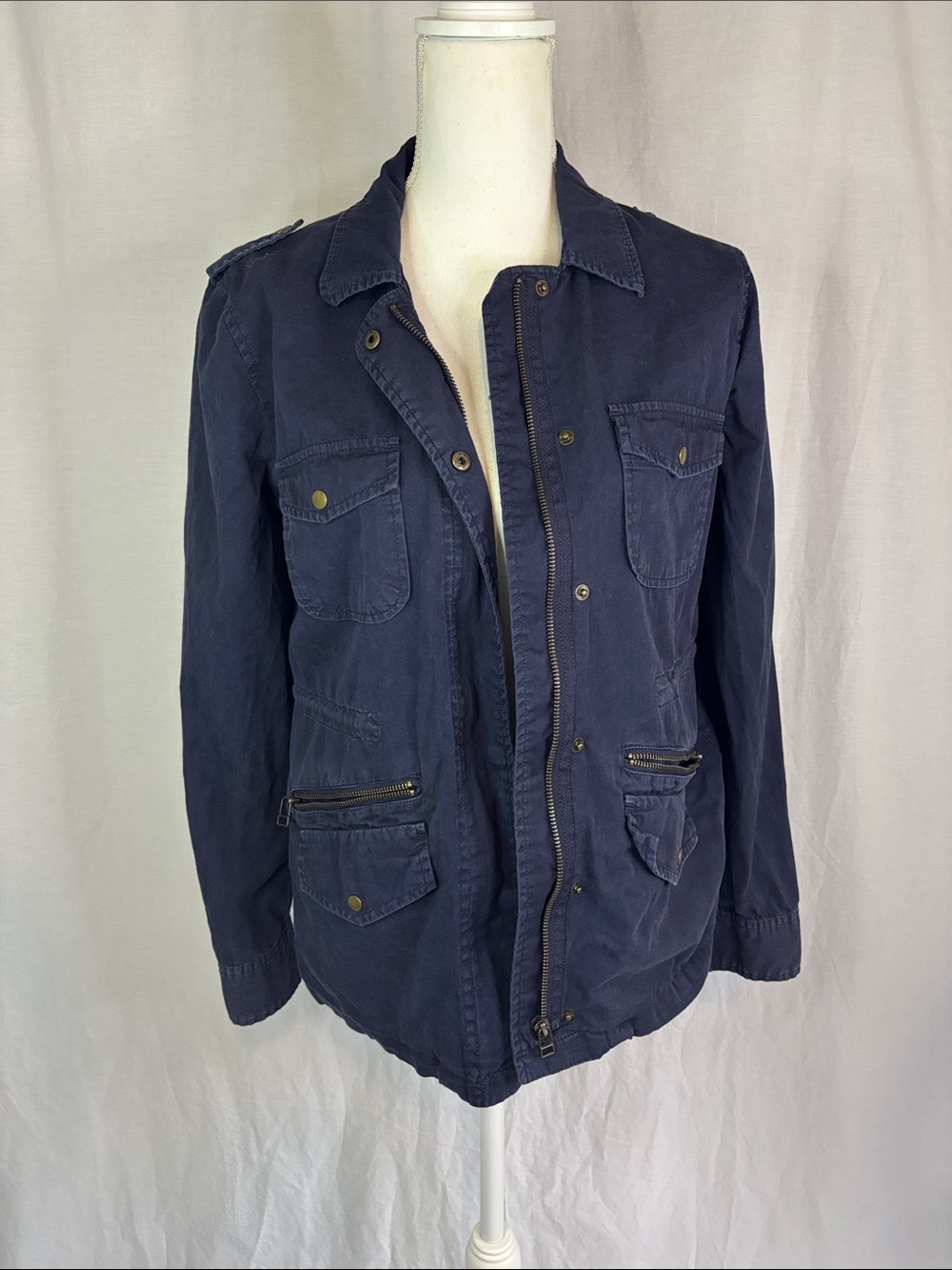 Lily Aldridge for Velvet Classic Navy Blue Cargo/Utility/Field Jacket size Small